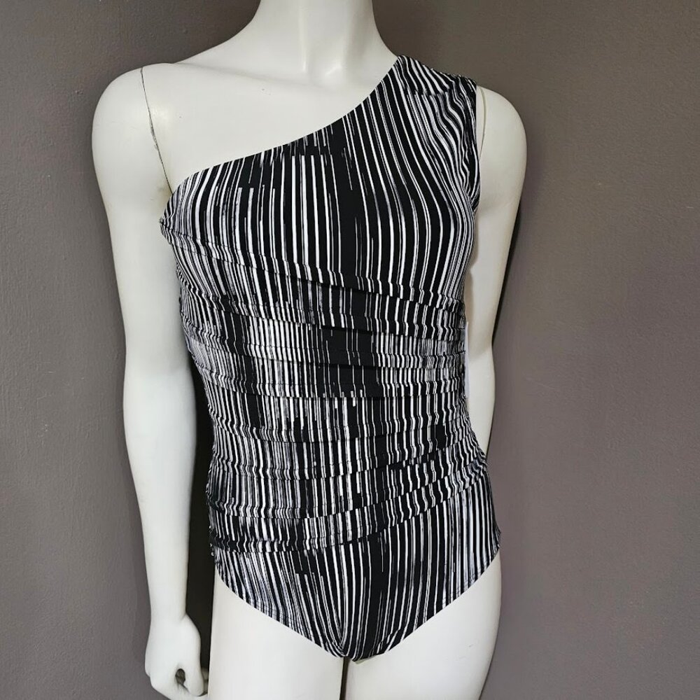 Calvin Klein One-Shoulder Starburst One-Piece Swimsuit - Picture 2 of 11